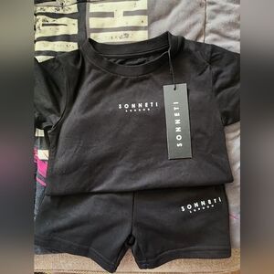 Sonneti Black T-Shirt and Shorts Set